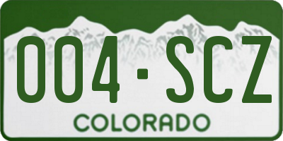 CO license plate 004SCZ