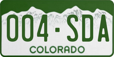 CO license plate 004SDA