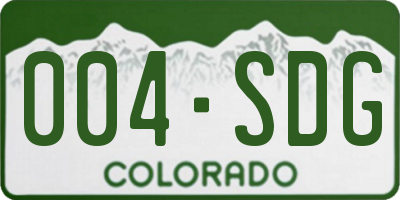CO license plate 004SDG