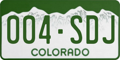 CO license plate 004SDJ