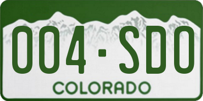 CO license plate 004SDO