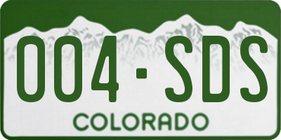 CO license plate 004SDS
