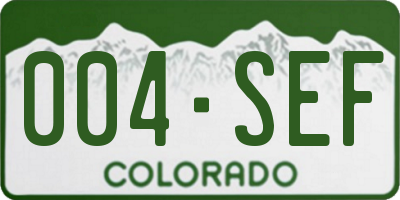 CO license plate 004SEF