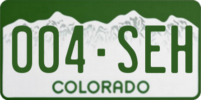 CO license plate 004SEH