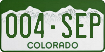 CO license plate 004SEP
