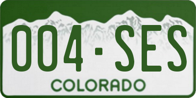 CO license plate 004SES