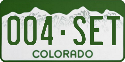 CO license plate 004SET