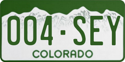 CO license plate 004SEY