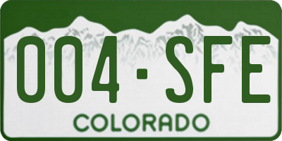CO license plate 004SFE