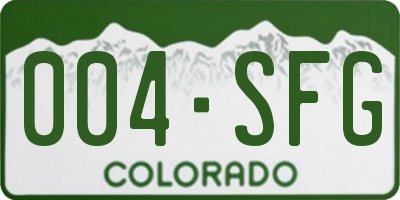 CO license plate 004SFG