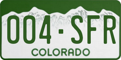 CO license plate 004SFR