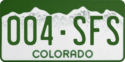 CO license plate 004SFS