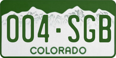 CO license plate 004SGB
