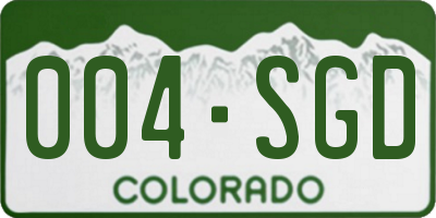 CO license plate 004SGD