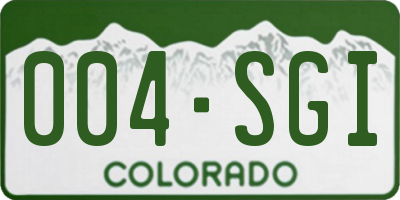 CO license plate 004SGI