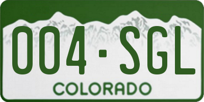 CO license plate 004SGL