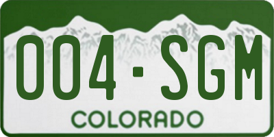 CO license plate 004SGM