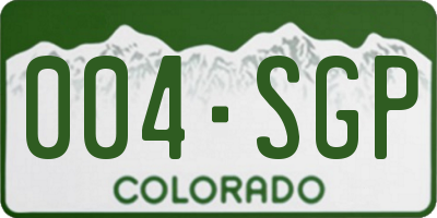 CO license plate 004SGP