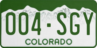 CO license plate 004SGY