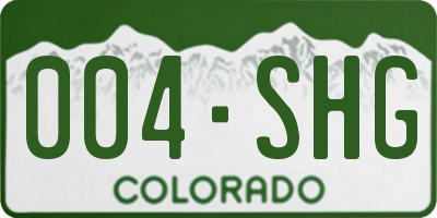 CO license plate 004SHG