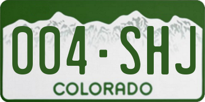 CO license plate 004SHJ