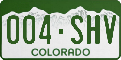 CO license plate 004SHV