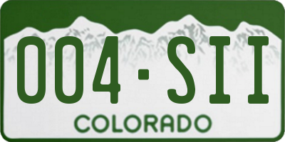 CO license plate 004SII