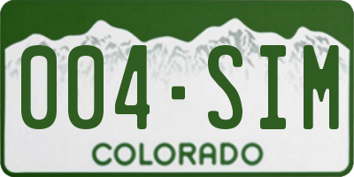 CO license plate 004SIM