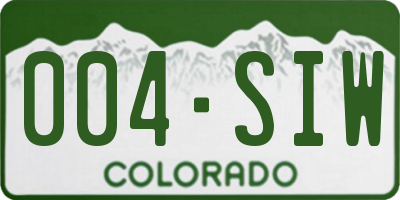 CO license plate 004SIW
