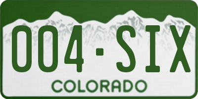 CO license plate 004SIX