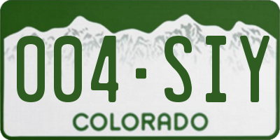 CO license plate 004SIY
