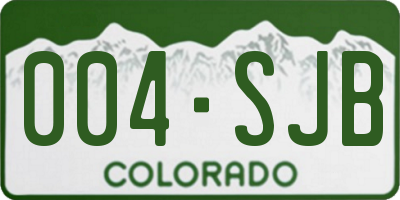 CO license plate 004SJB