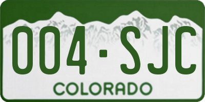 CO license plate 004SJC
