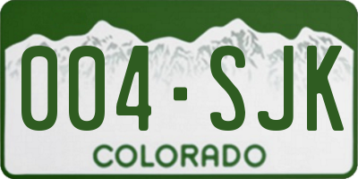 CO license plate 004SJK