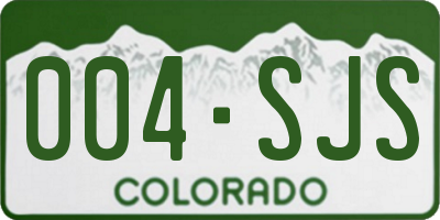 CO license plate 004SJS