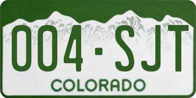 CO license plate 004SJT