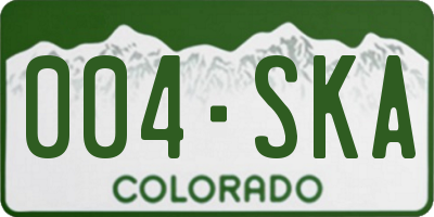 CO license plate 004SKA