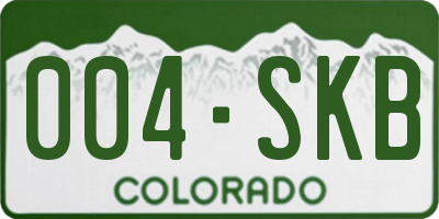 CO license plate 004SKB
