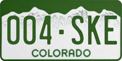 CO license plate 004SKE