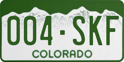 CO license plate 004SKF