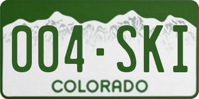 CO license plate 004SKI
