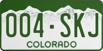 CO license plate 004SKJ