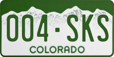 CO license plate 004SKS