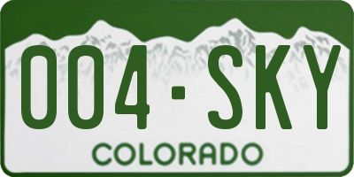 CO license plate 004SKY