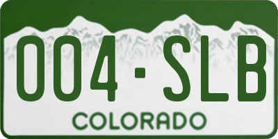 CO license plate 004SLB
