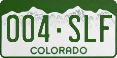 CO license plate 004SLF