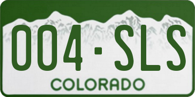 CO license plate 004SLS