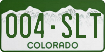 CO license plate 004SLT