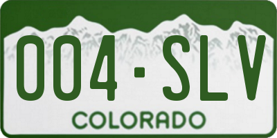 CO license plate 004SLV