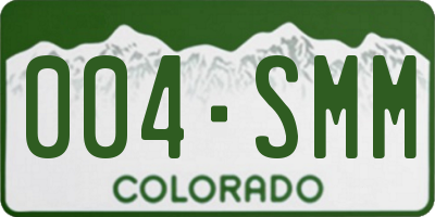 CO license plate 004SMM